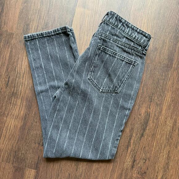 PacSun Mom Jeans Women’s 25 Black White Chalk Stripe High Rise Denim - Picture 1 of 5